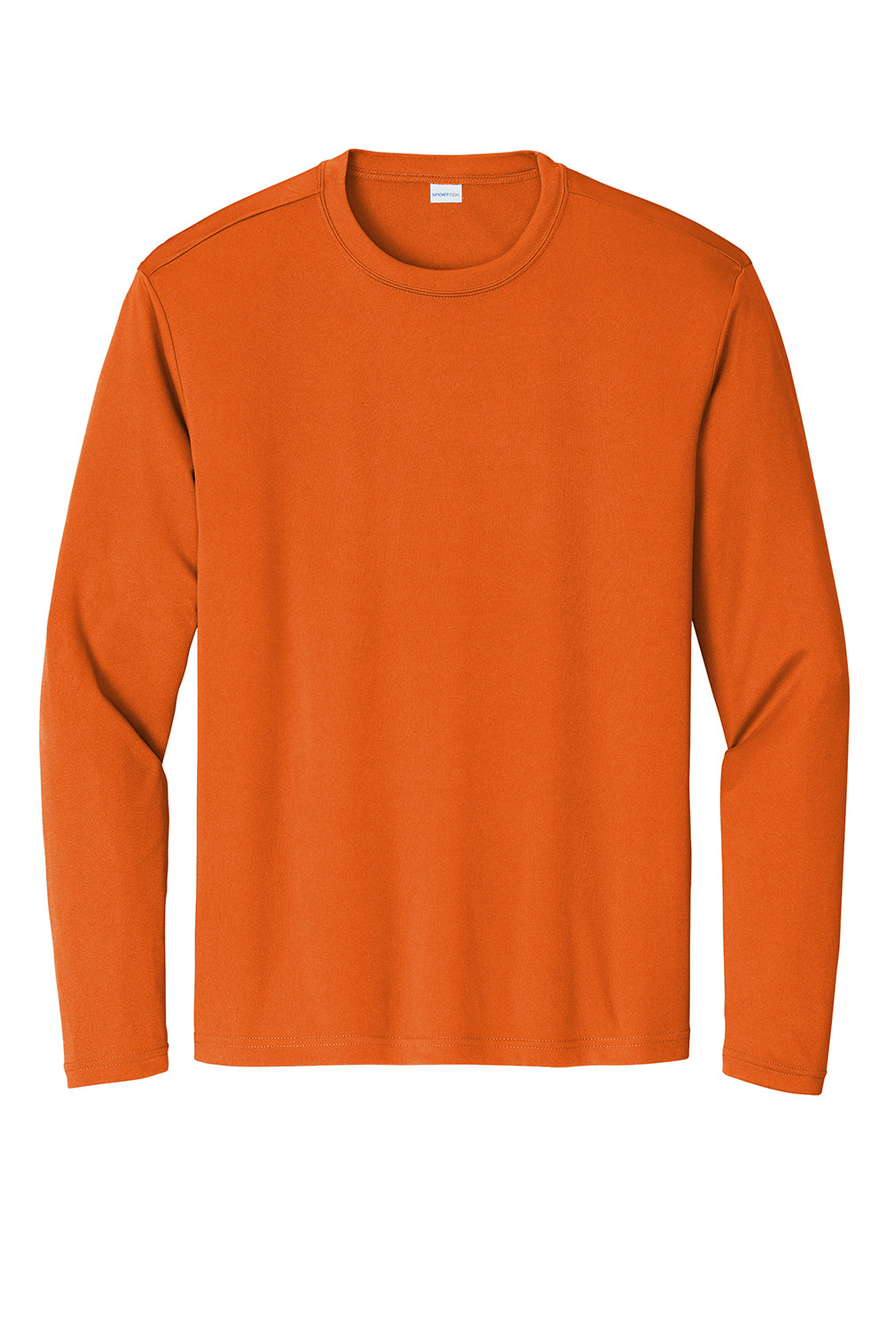 Sport-Tek ST350LS/TST350LS Mens Competitor Moisture Wicking Long Sleeve Crewneck T-Shirt Deep Orange Flat Front