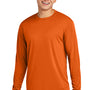 Sport-Tek Mens Competitor Moisture Wicking Long Sleeve Crewneck T-Shirt - Deep Orange