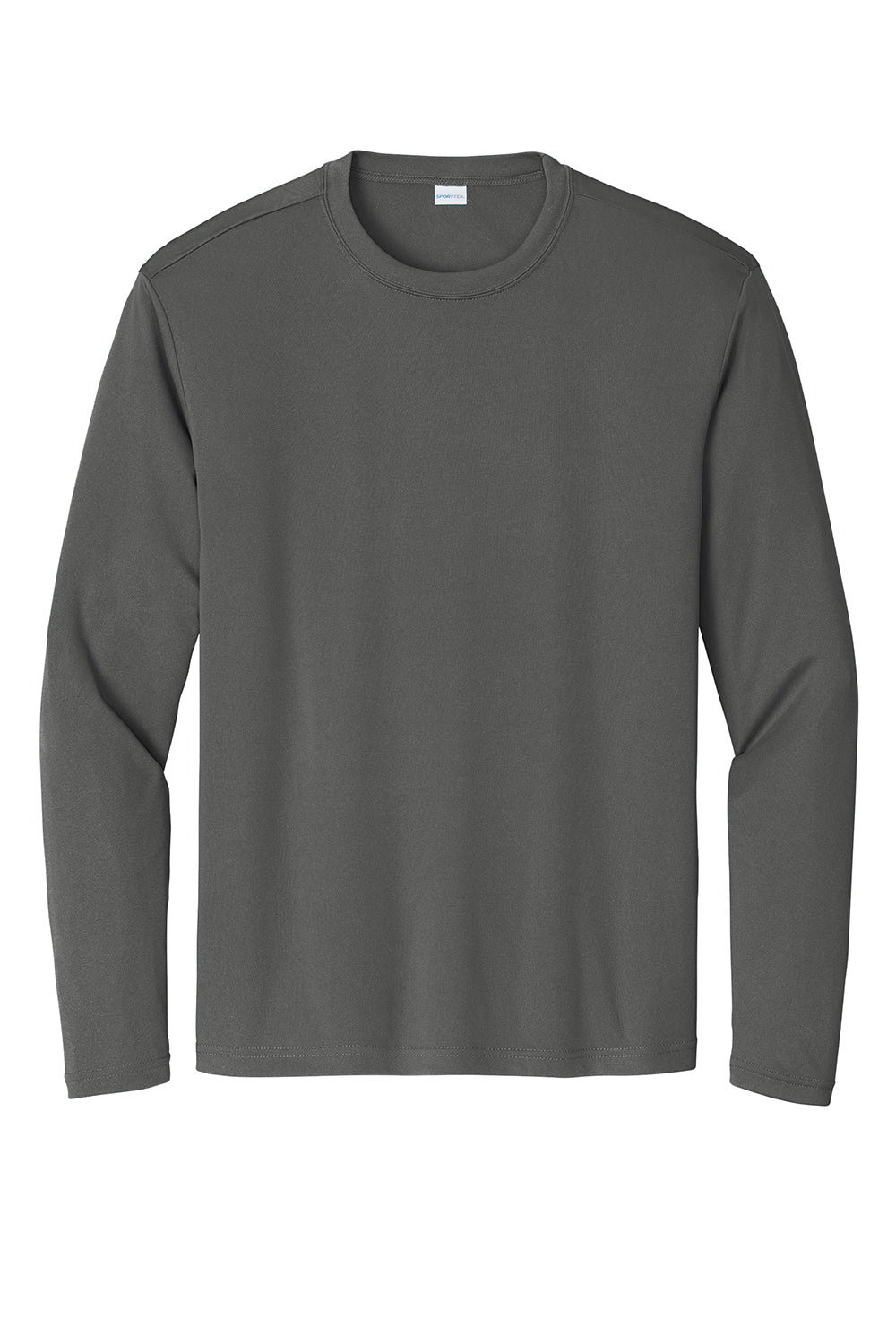 Sport-Tek ST350LS/TST350LS Mens Competitor Moisture Wicking Long Sleeve Crewneck T-Shirt Iron Grey Flat Front