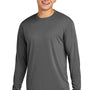 Sport-Tek Mens Competitor Moisture Wicking Long Sleeve Crewneck T-Shirt - Iron Grey