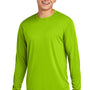 Sport-Tek Mens Competitor Moisture Wicking Long Sleeve Crewneck T-Shirt - Lime Shock Green