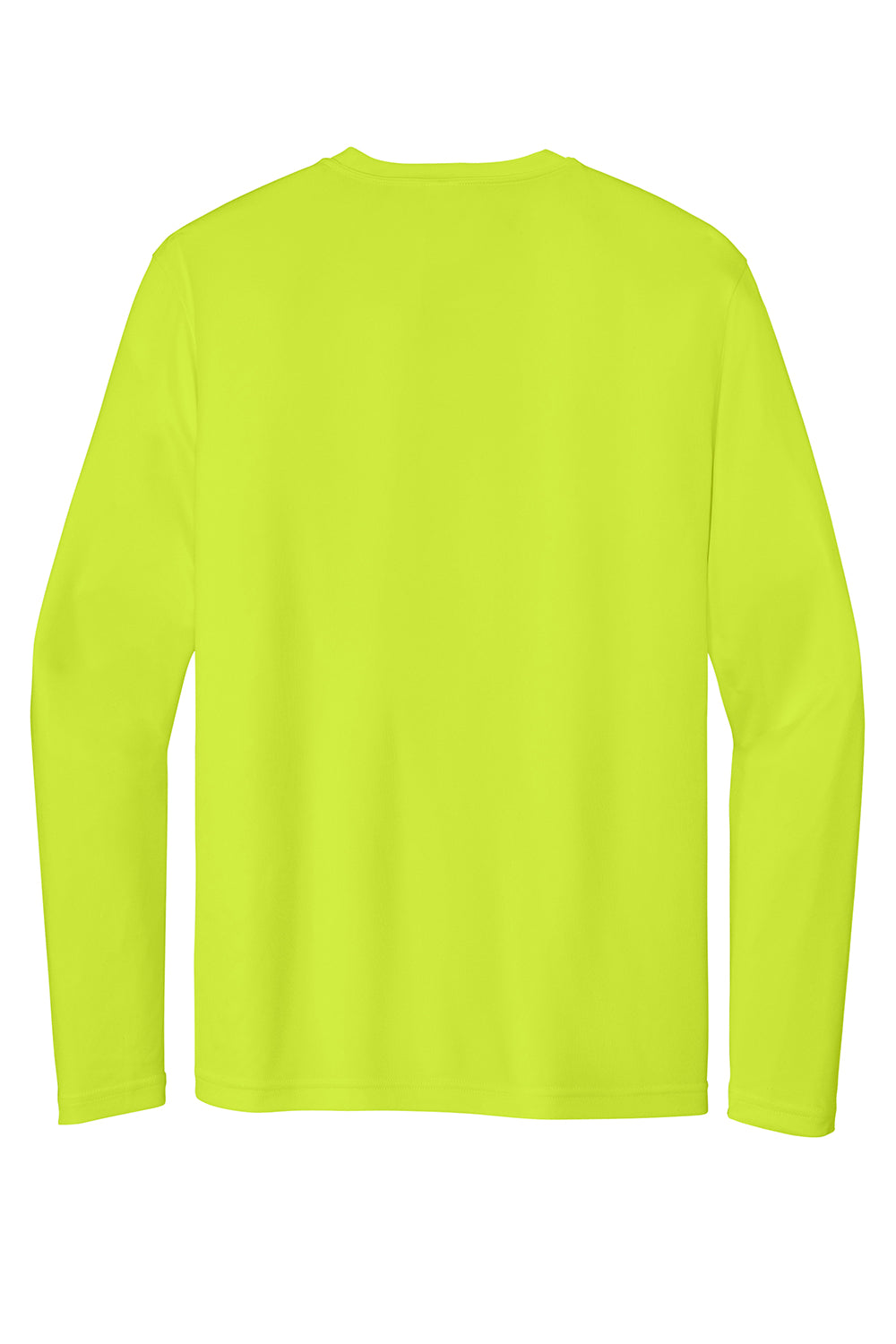 Sport-Tek ST350LS/TST350LS Mens Competitor Moisture Wicking Long Sleeve Crewneck T-Shirt Neon Yellow Flat Back