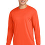 Sport-Tek Mens Competitor Moisture Wicking Long Sleeve Crewneck T-Shirt - Neon Orange