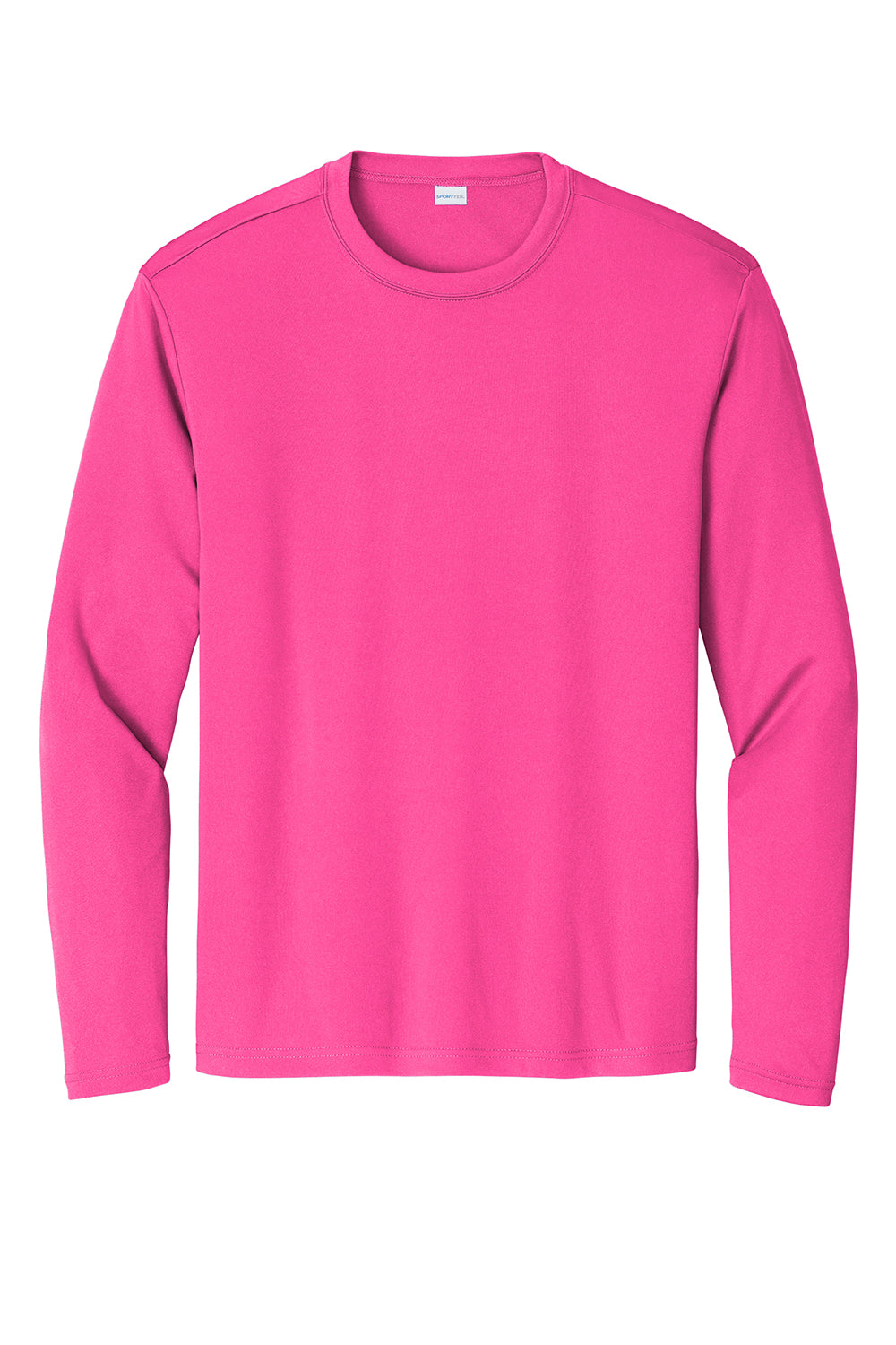 Sport-Tek Mens Competitor Moisture Wicking Long Sleeve Crewneck T-Shirt -  Neon Pink