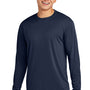 Sport-Tek Mens Competitor Moisture Wicking Long Sleeve Crewneck T-Shirt - True Navy Blue