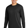 Sport-Tek Mens Competitor Moisture Wicking Long Sleeve Crewneck T-Shirt - Black