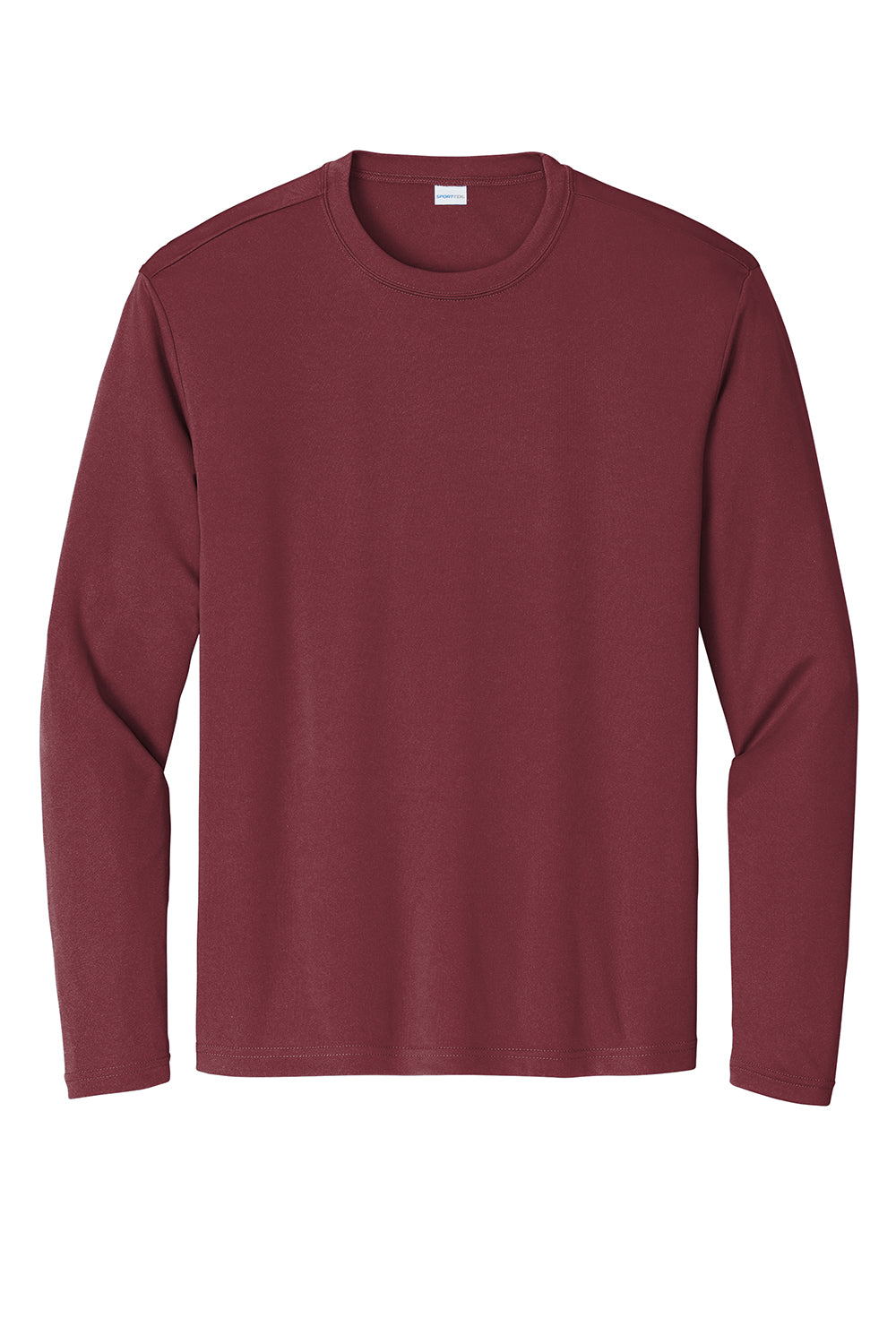 Sport-Tek ST350LS/TST350LS Mens Competitor Moisture Wicking Long Sleeve Crewneck T-Shirt Maroon Flat Front