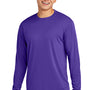 Sport-Tek Mens Competitor Moisture Wicking Long Sleeve Crewneck T-Shirt - Purple