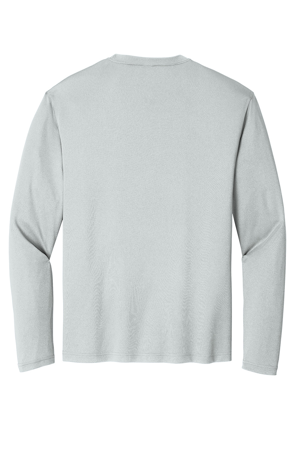 Sport-Tek ST350LS/TST350LS Mens Competitor Moisture Wicking Long Sleeve Crewneck T-Shirt Silver Grey Flat Back