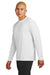 Sport-Tek ST350LS/TST350LS Mens Competitor Moisture Wicking Long Sleeve Crewneck T-Shirt White Model Side