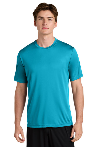 Sport-Tek ST350/TST350 Mens Competitor Moisture Wicking Short Sleeve Crewneck T-Shirt Atomic Blue Model Front