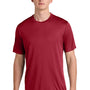 Sport-Tek Mens Competitor Moisture Wicking Short Sleeve Crewneck T-Shirt - Deep Red