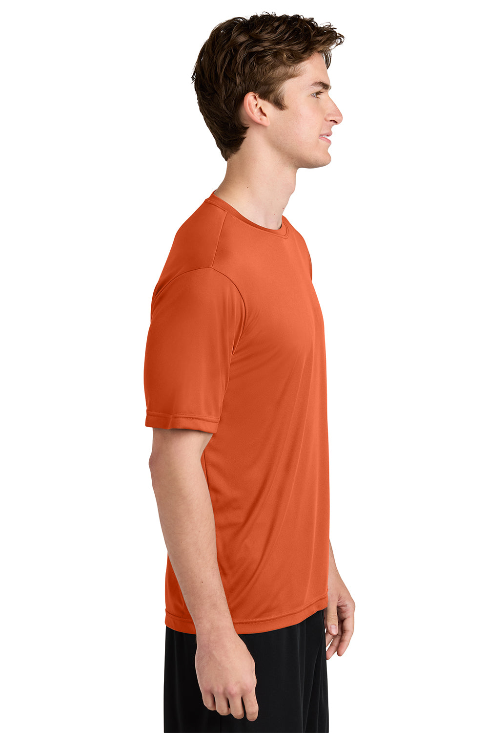 Sport-Tek ST350/TST350 Mens Competitor Moisture Wicking Short Sleeve Crewneck T-Shirt Deep Orange Model Side