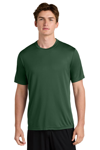 Sport-Tek ST350/TST350 Mens Competitor Moisture Wicking Short Sleeve Crewneck T-Shirt Forest Green Model Front