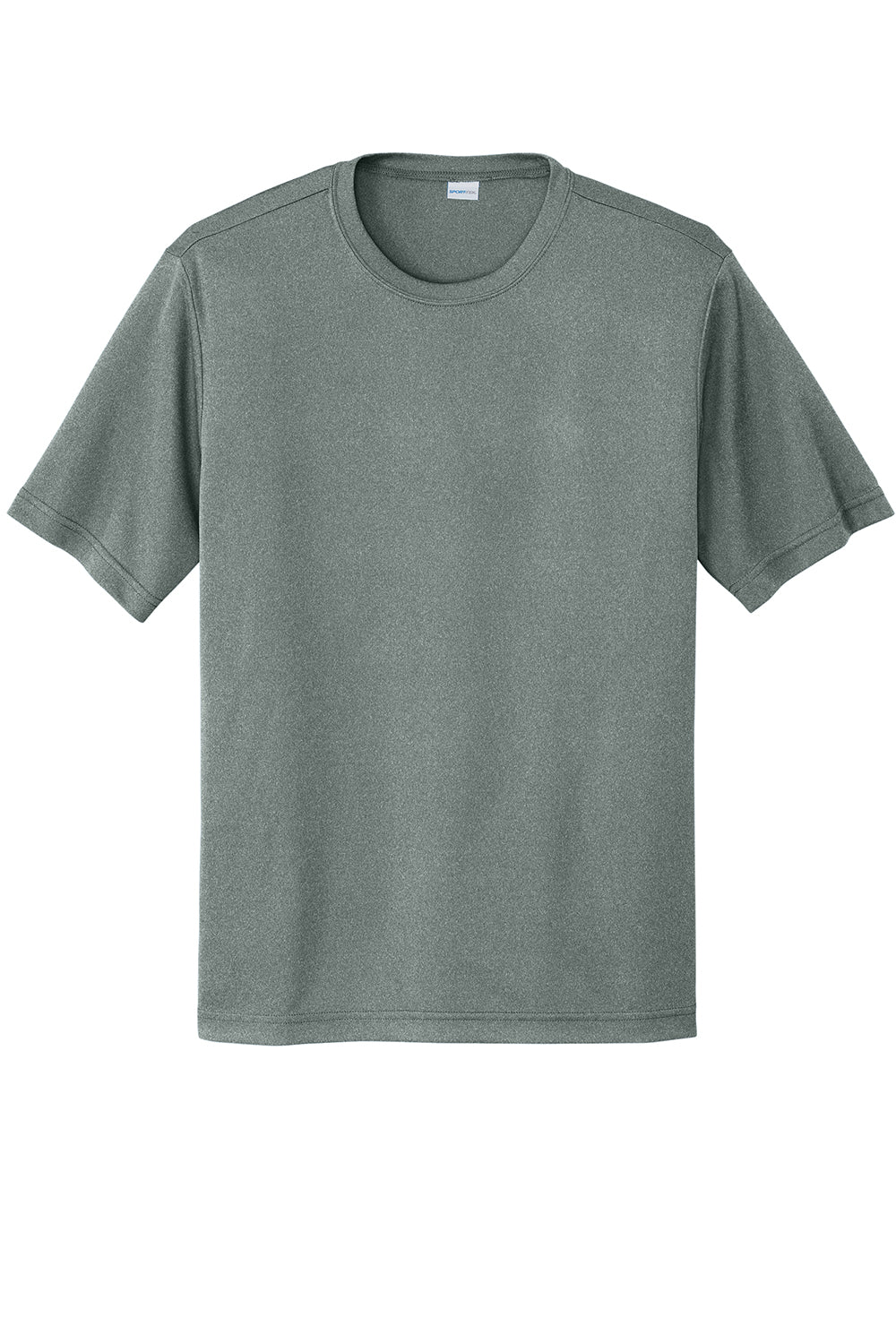 Sport-Tek ST350/TST350 Mens Competitor Moisture Wicking Short Sleeve Crewneck T-Shirt Heather Concrete Grey Flat Front