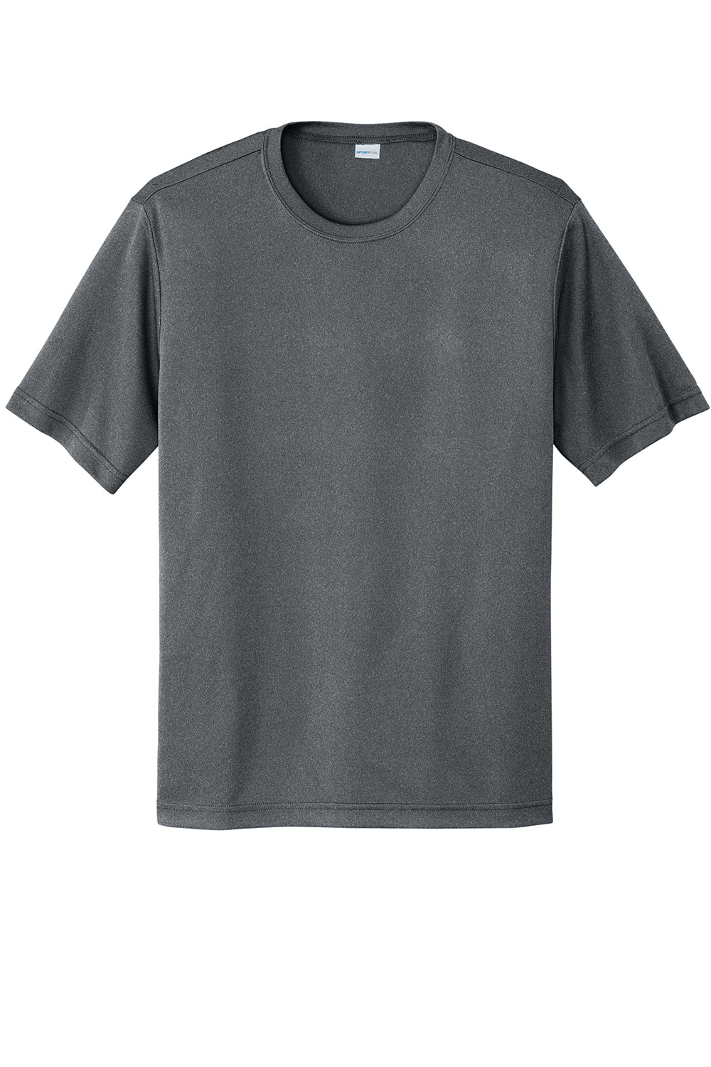 Sport-Tek ST350/TST350 Mens Competitor Moisture Wicking Short Sleeve Crewneck T-Shirt Heather Iron Grey Flat Front