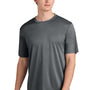 Sport-Tek Mens Competitor Moisture Wicking Short Sleeve Crewneck T-Shirt - Heather Iron Grey