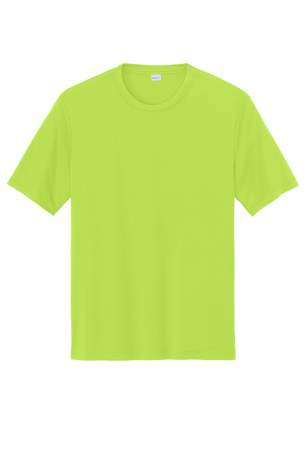 Sport-Tek ST350/TST350 Mens Competitor Moisture Wicking Short Sleeve Crewneck T-Shirt Lime Shock Green Flat Front