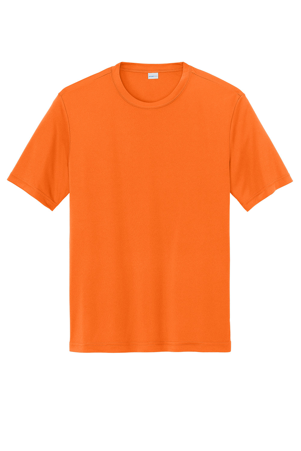 Sport-Tek ST350/TST350 Mens Competitor Moisture Wicking Short Sleeve Crewneck T-Shirt Neon Orange Flat Front