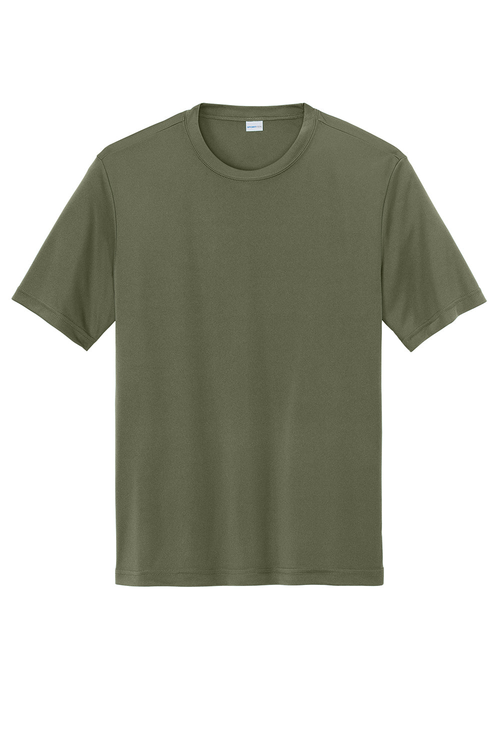 Sport-Tek ST350/TST350 Mens Competitor Moisture Wicking Short Sleeve Crewneck T-Shirt Olive Drab Green Flat Front