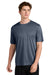 Sport-Tek ST350/TST350 Mens Competitor Moisture Wicking Short Sleeve Crewneck T-Shirt Heather True Navy Blue Model Front