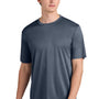 Sport-Tek Mens Competitor Moisture Wicking Short Sleeve Crewneck T-Shirt - Heather True Navy Blue