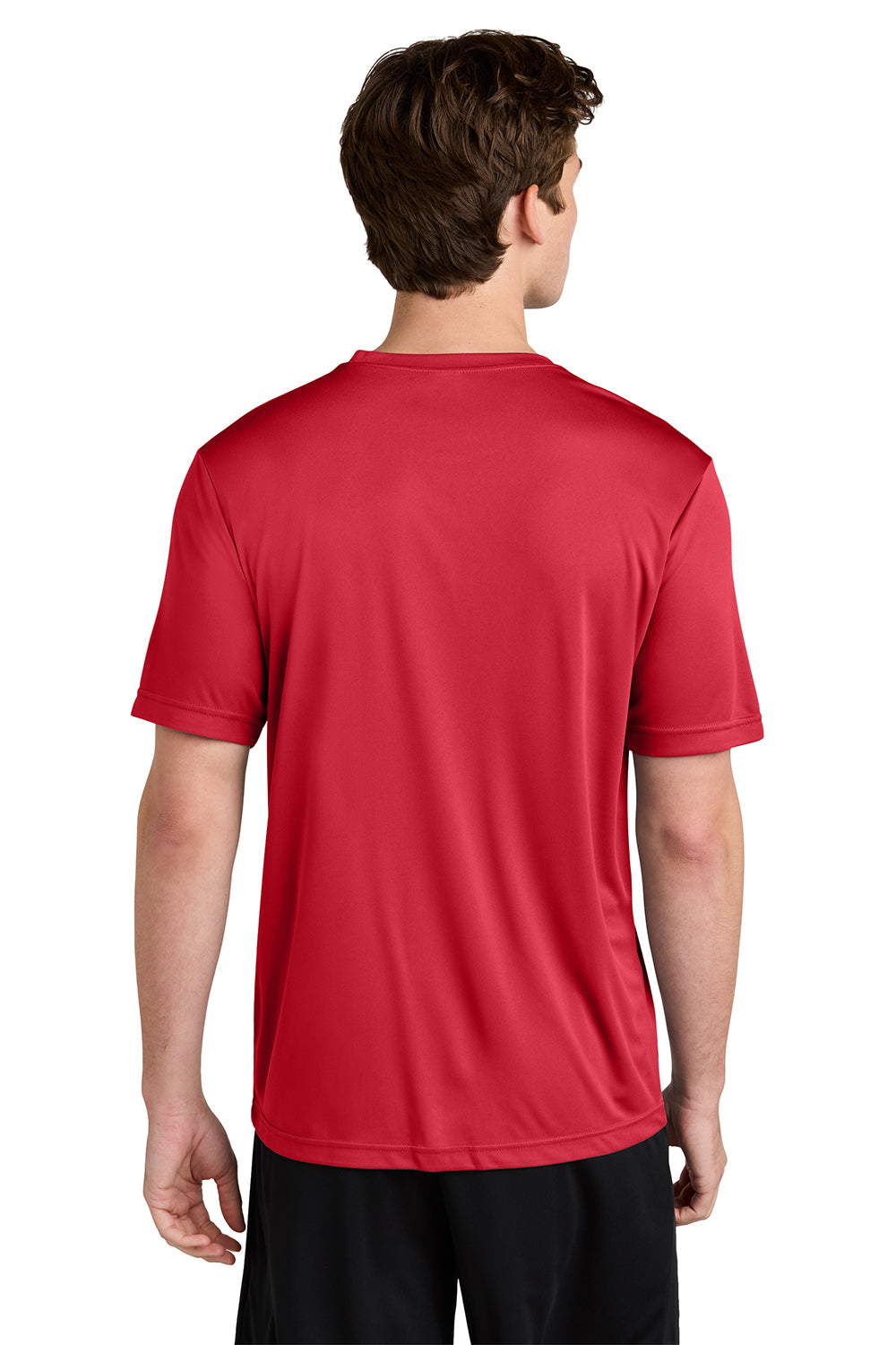 Sport-Tek ST350/TST350 Mens Competitor Moisture Wicking Short Sleeve Crewneck T-Shirt True Red Model Back