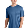 Sport-Tek Mens Competitor Moisture Wicking Short Sleeve Crewneck T-Shirt - Heather True Royal Blue