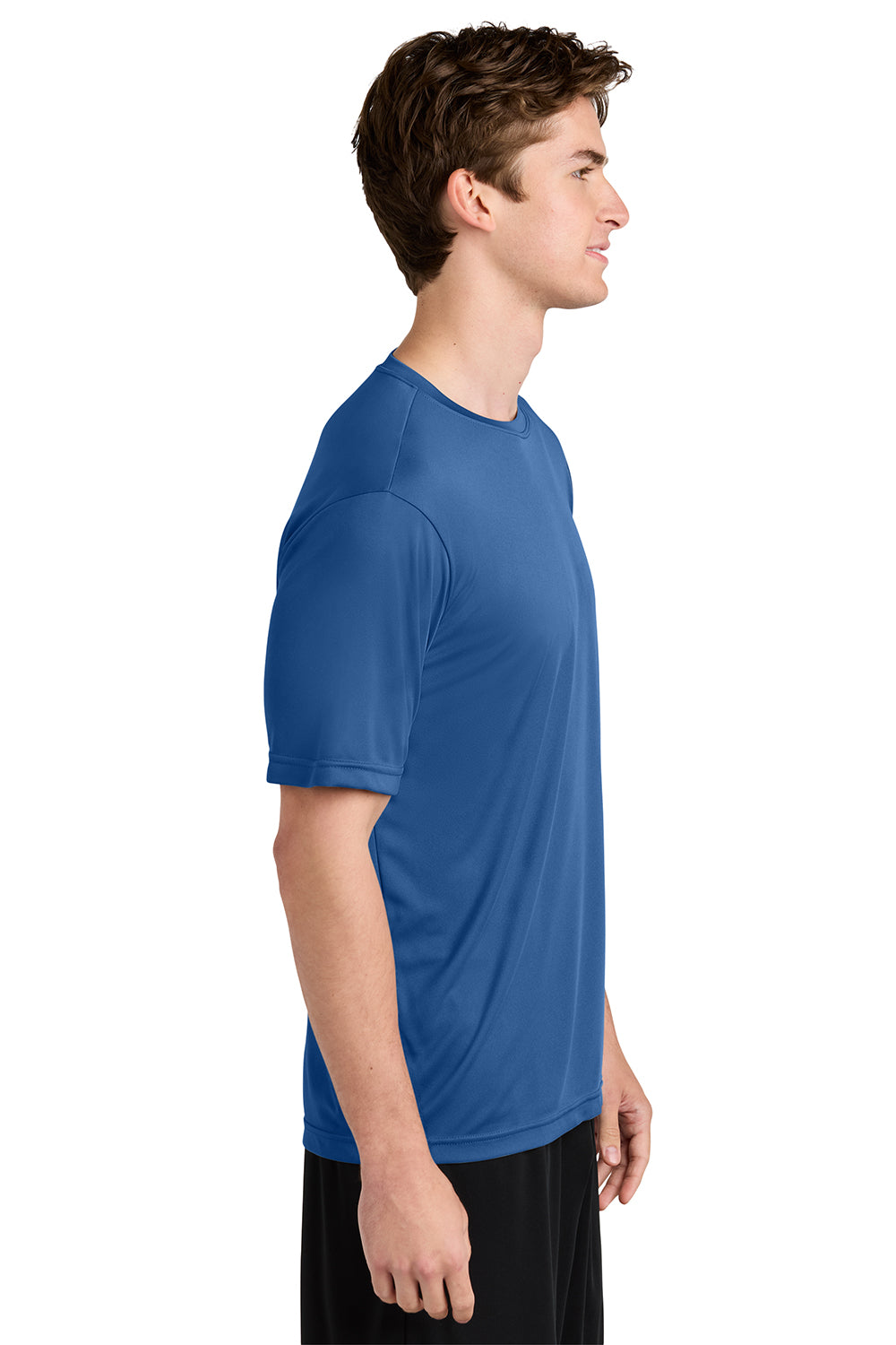 Sport-Tek ST350/TST350 Mens Competitor Moisture Wicking Short Sleeve Crewneck T-Shirt True Royal Blue Model Side