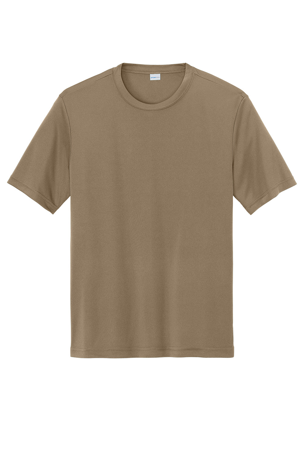 Sport-Tek ST350/TST350 Mens Competitor Moisture Wicking Short Sleeve Crewneck T-Shirt Woodland Brown Flat Front