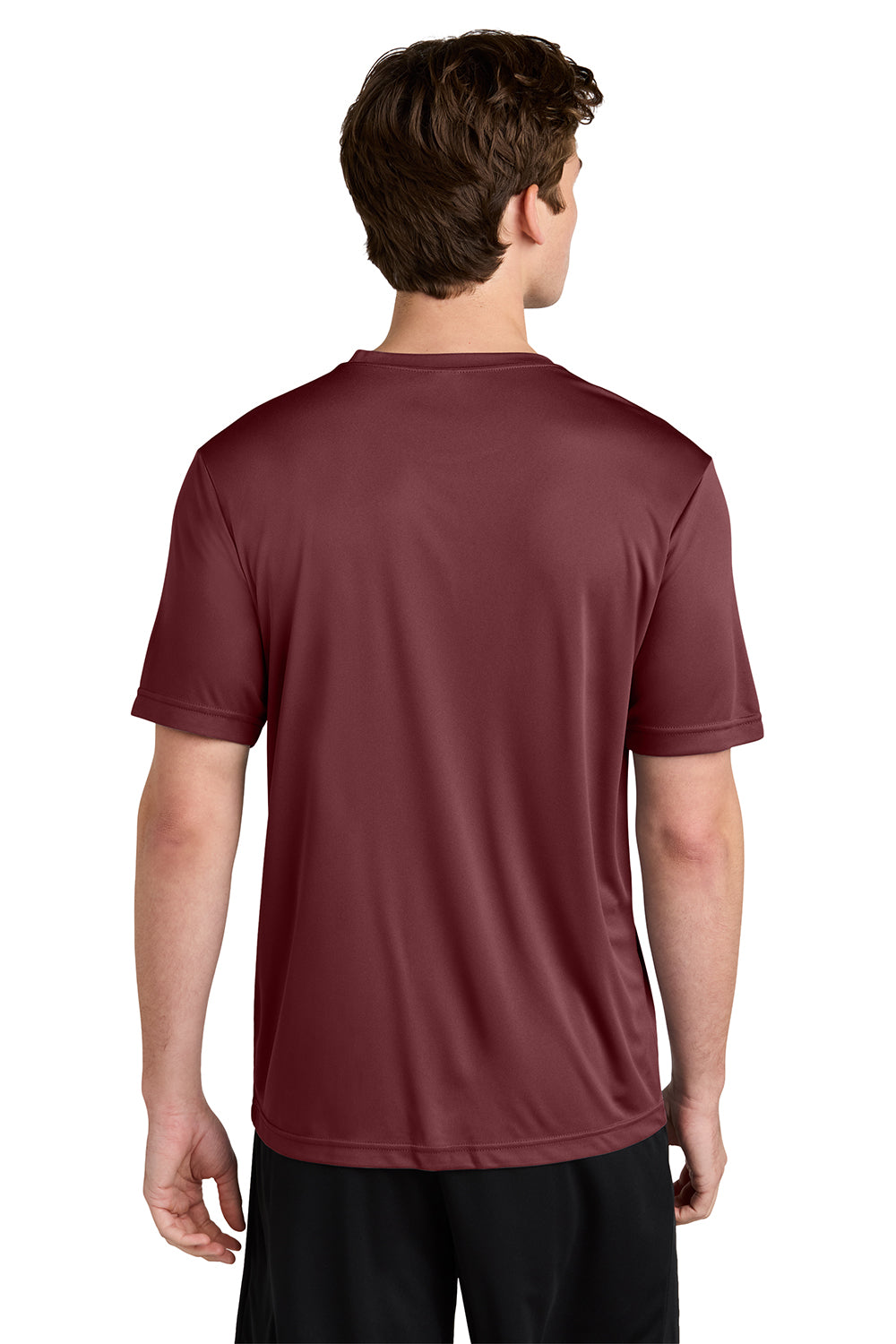 Sport-Tek ST350/TST350 Mens Competitor Moisture Wicking Short Sleeve Crewneck T-Shirt Cardinal Red Model Back