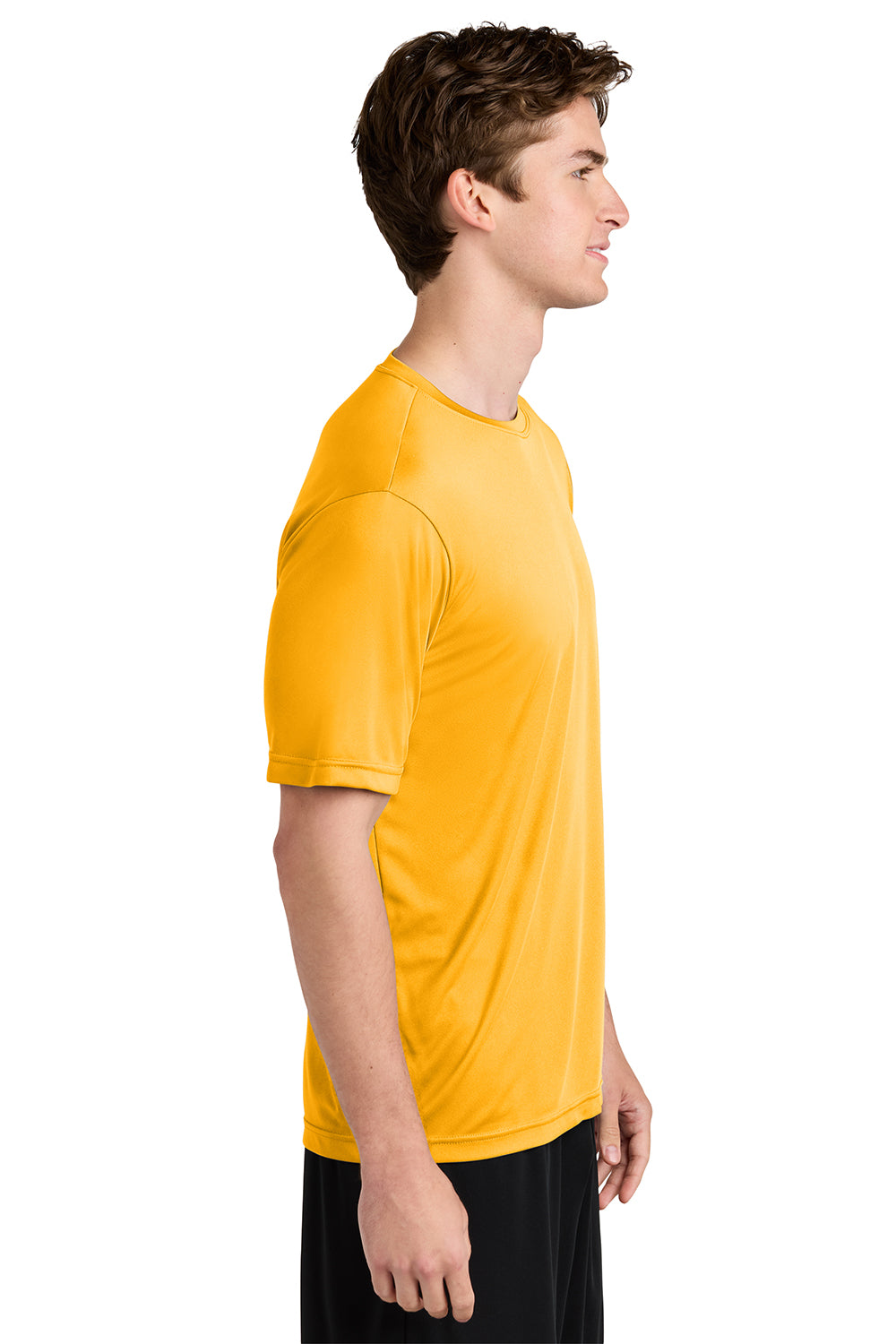 Sport-Tek ST350/TST350 Mens Competitor Moisture Wicking Short Sleeve Crewneck T-Shirt Gold Model Side