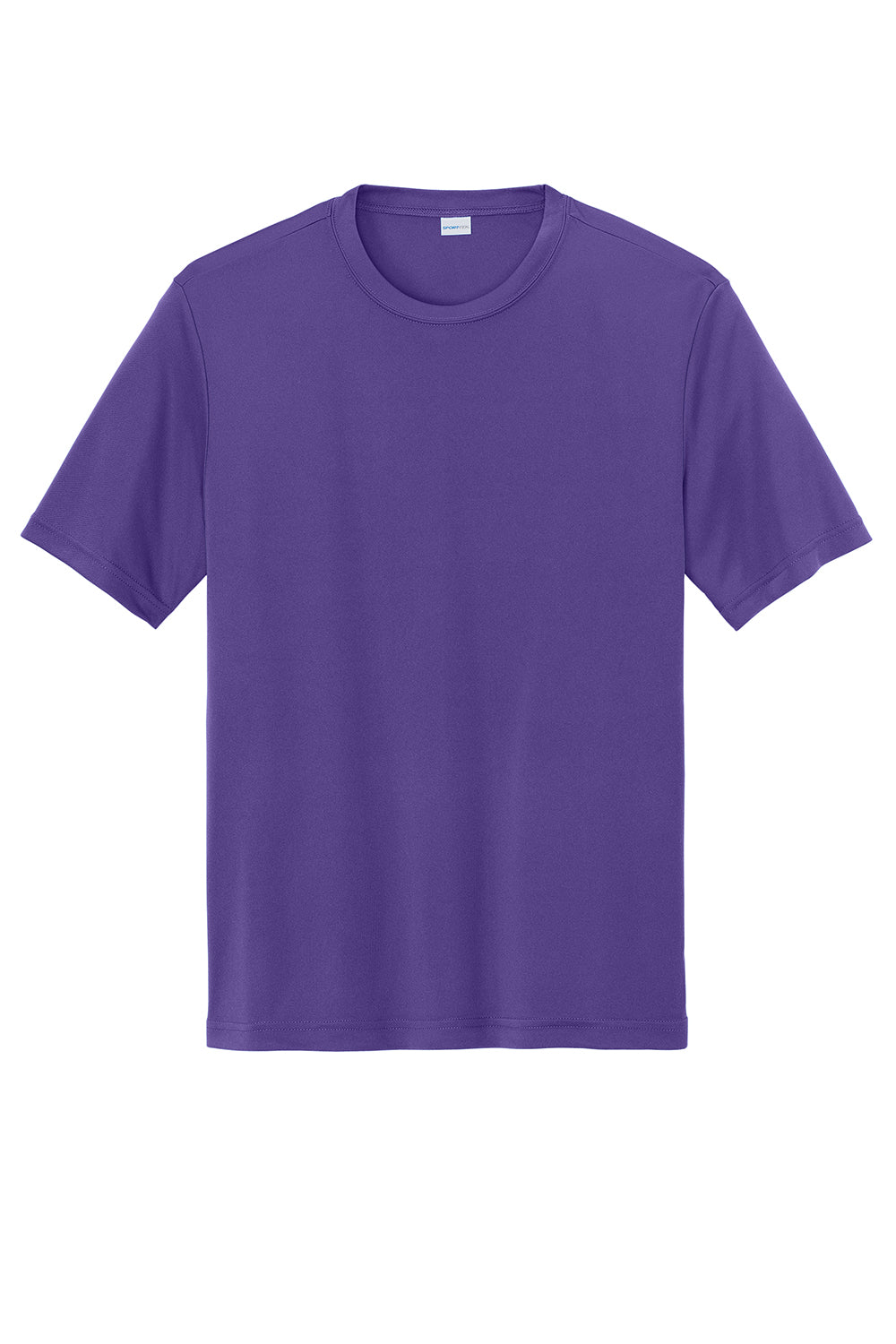 Sport-Tek ST350/TST350 Mens Competitor Moisture Wicking Short Sleeve Crewneck T-Shirt Purple Flat Front