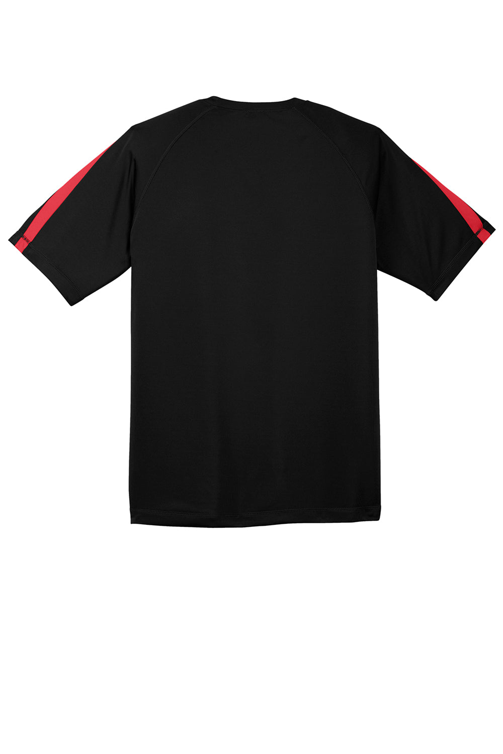 Sport-Tek ST351 Mens Competitor Moisture Wicking Short Sleeve Crewneck T-Shirt Black/True Red Flat Back