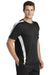 Sport-Tek ST351 Mens Competitor Moisture Wicking Short Sleeve Crewneck T-Shirt Black/White Model 3q