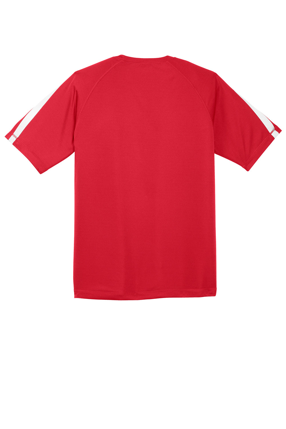 Sport-Tek ST351 Mens Competitor Moisture Wicking Short Sleeve Crewneck T-Shirt True Red/White Flat Back