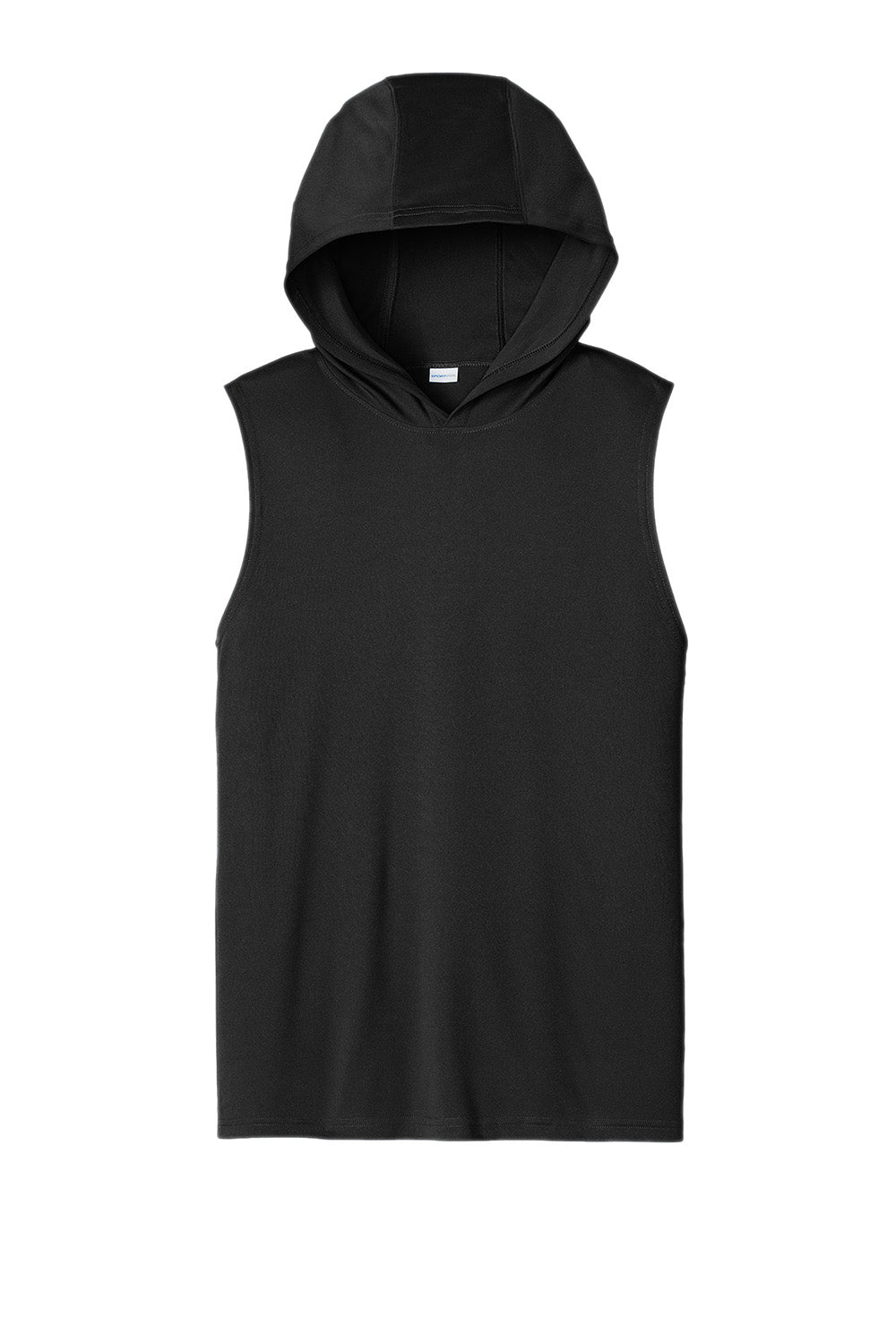 Sport-Tek ST352H Mens Competitor Hooded Tank Top Hoodie Black Flat Front