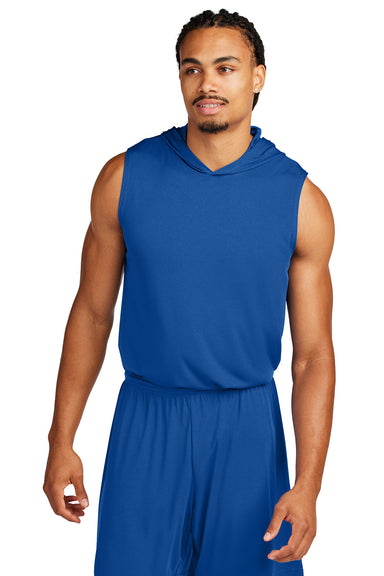 Sport-Tek ST352H Mens Competitor Hooded Tank Top Hoodie True Royal Blue Model Front