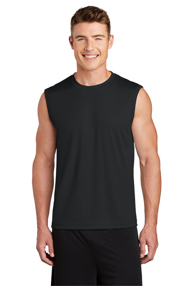 Sport-Tek ST352 Mens Competitor Moisture Wicking Tank Top Black Model Front