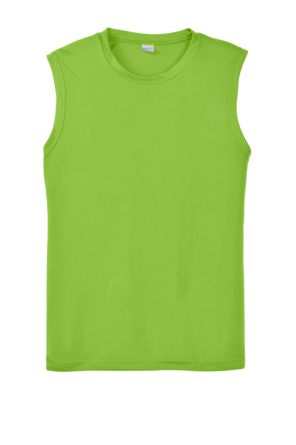 Sport-Tek ST352 Mens Competitor Moisture Wicking Tank Top Lime Shock Green Flat Front