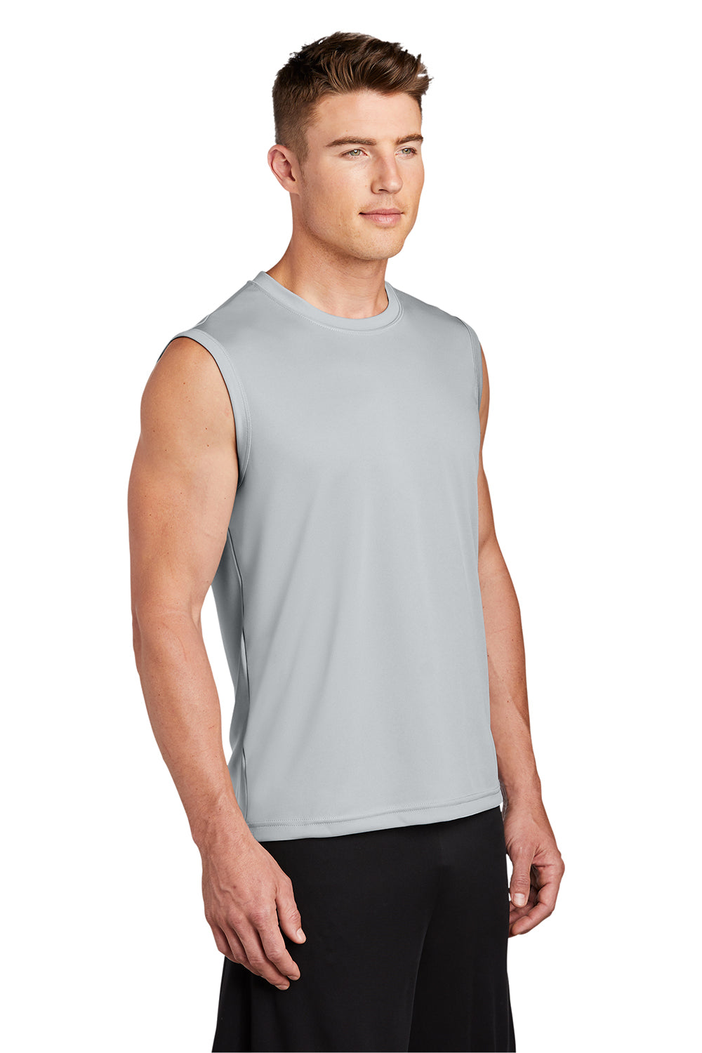 Sport-Tek ST352 Mens Competitor Moisture Wicking Tank Top Silver Grey Model 3q