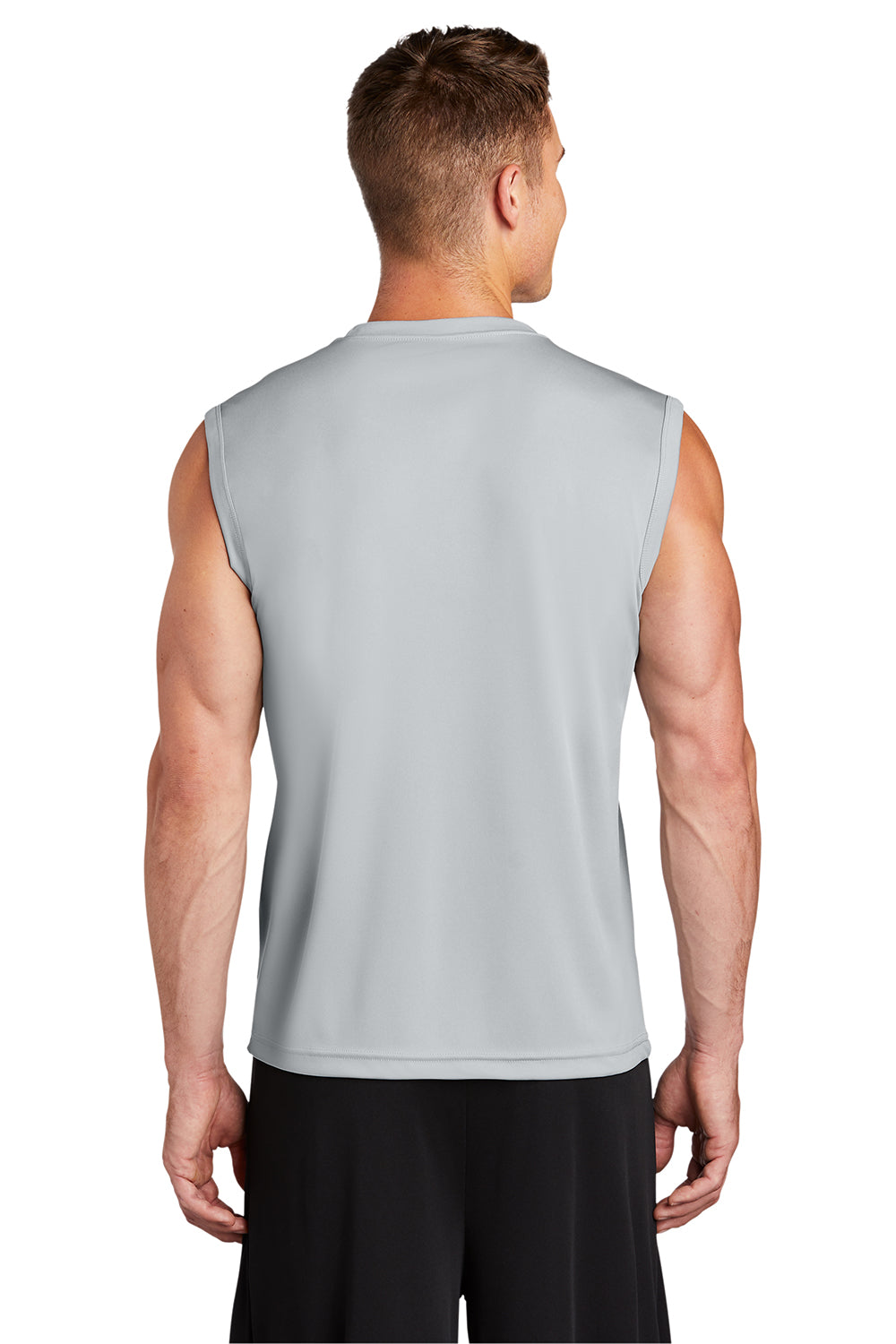 Sport-Tek ST352 Mens Competitor Moisture Wicking Tank Top Silver Grey Model Back