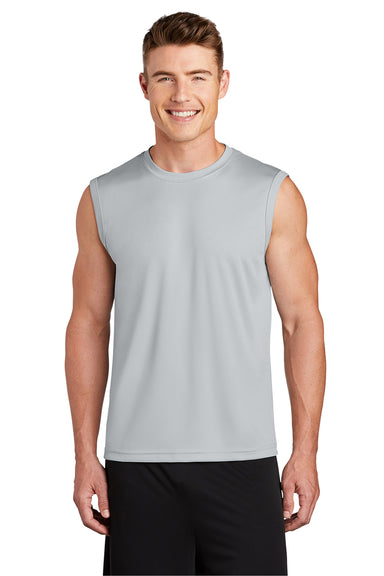 Sport-Tek ST352 Mens Competitor Moisture Wicking Tank Top Silver Grey Model Front