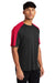 Sport-Tek ST354 Mens Competitor Moisture Wicking Short Sleeve Crewneck T-Shirt Black/True Red Model 3q