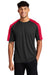 Sport-Tek ST354 Mens Competitor Moisture Wicking Short Sleeve Crewneck T-Shirt Black/True Red Model Front