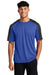 Sport-Tek ST354 Mens Competitor Moisture Wicking Short Sleeve Crewneck T-Shirt True Royal Blue/Black Model Front