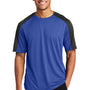 Sport-Tek Mens Competitor Moisture Wicking Short Sleeve Crewneck T-Shirt - True Royal Blue/Black