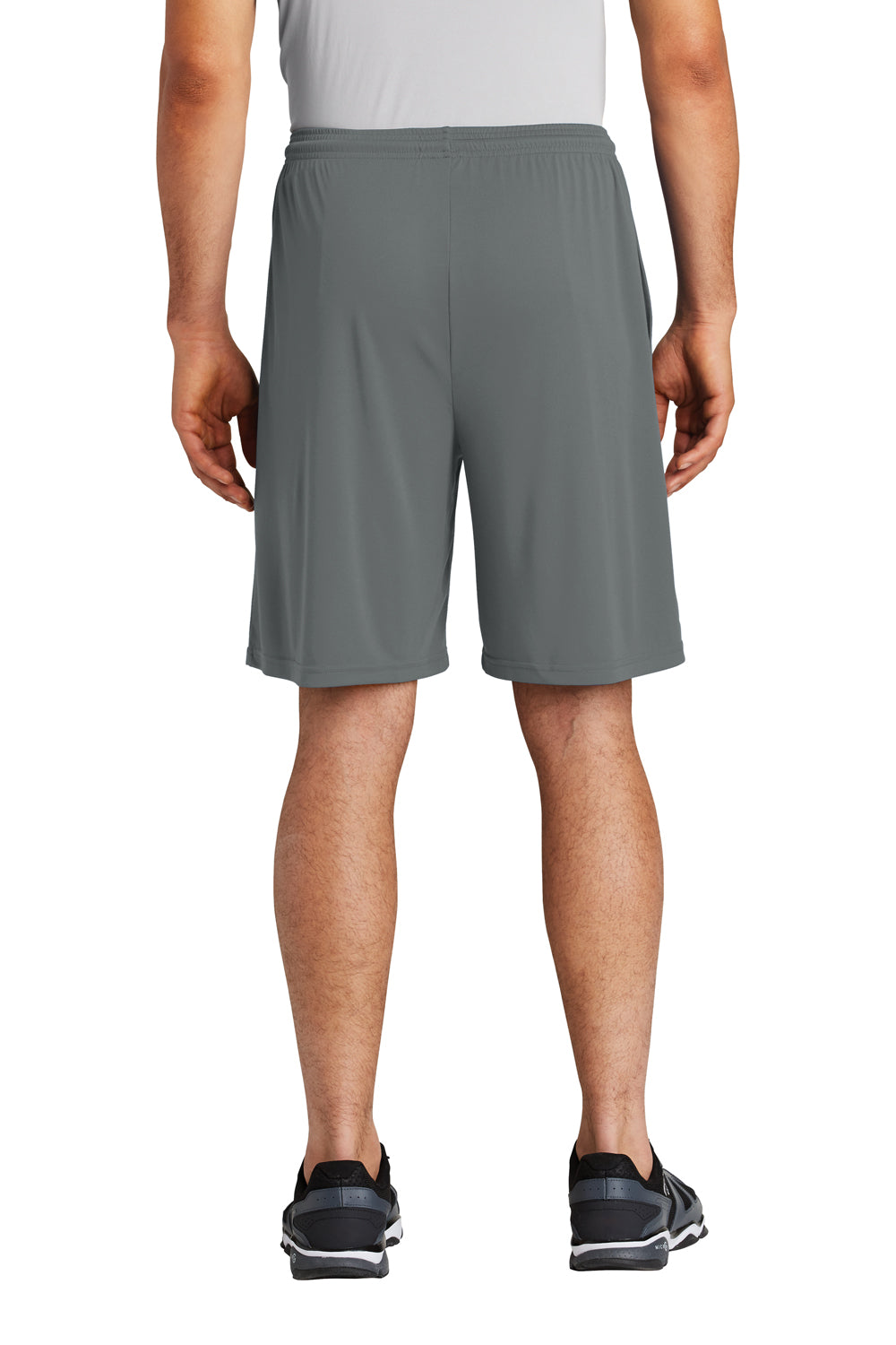 Sport-Tek ST355P Mens Competitor Moisture Wicking Shorts w/ Pockets Iron Grey Model Back