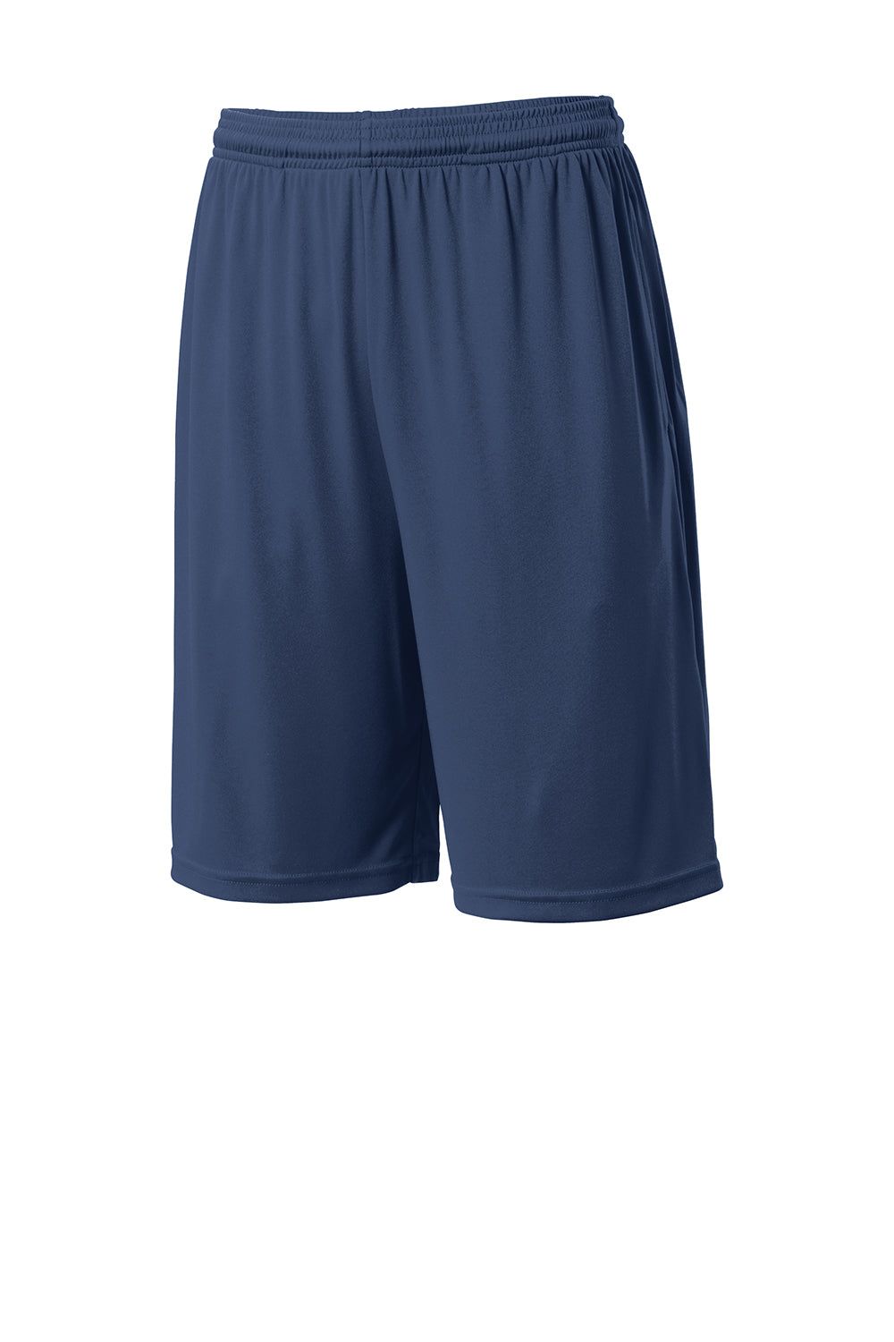 Sport-Tek ST355P Mens Competitor Moisture Wicking Shorts w/ Pockets True Navy Blue Flat Front