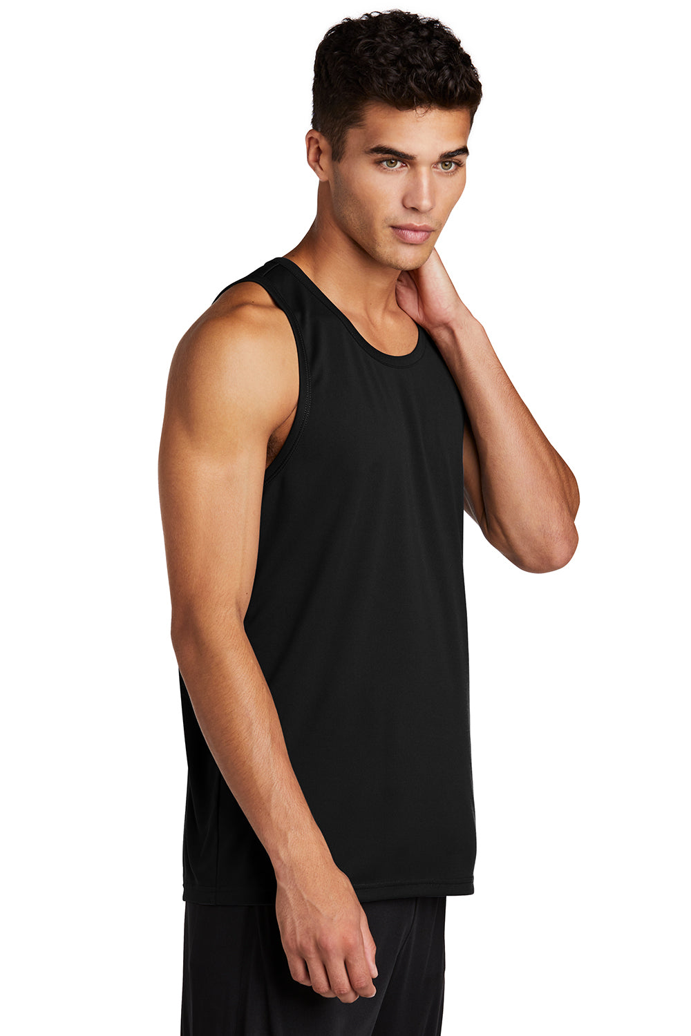 Sport-Tek ST356 Mens Competitor Moisture Wicking Tank Top Black Model 3q